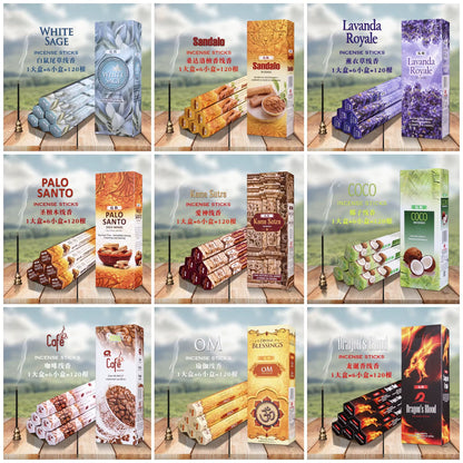 T68 20 Sticks per Box Fragrances India Incense Stick Handmade Aromatherapy Sticks Sandalwood Lavender Meditation Incenses