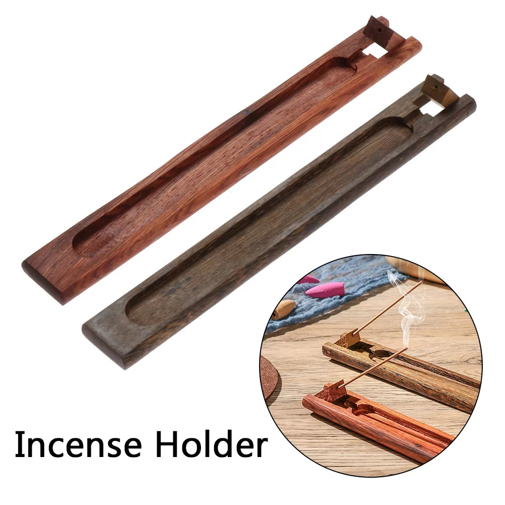 Wooden Retro Style Aromatherapy Base Home Pressure Relief Burner Incense Holder Adjustable Incense Burner Stick Home Decoration