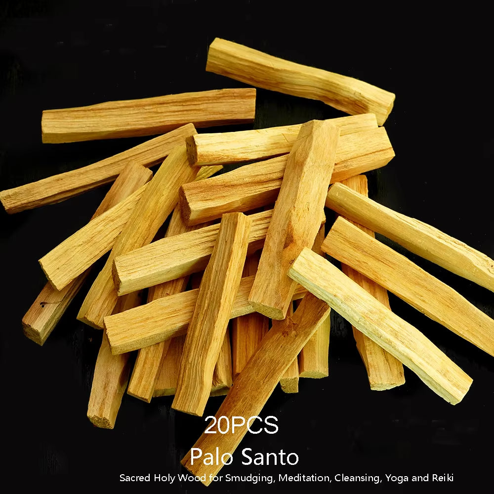 1-50PCS White Sage & Palo Santo for Smudging, Healing Purify Natural Incense Sticks Wooden Smudging Strips Aroma Diffuser Stains