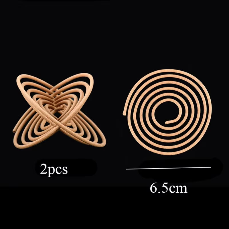 F 120Pcs/Box Natural Handmade Sandalwood Coils Incense Aromatherapy Kitchen WC Bedroom Bathroom Antiseptic Refreshing Incenses